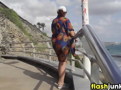 Woman Flashing Her Ass Out Helter-skelter Public